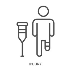 Injury Icon Line Style. Design Vector Illustration