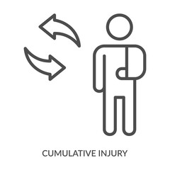 Cumulative Injury Icon Line Style. Design Vector Illustration