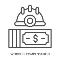 Worker Compensation Icon Line Style. Design Vector Illustration