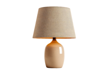 Beige table lamp with linen shade