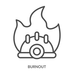 Burnout Icon Line Style. Design Vector Illustration