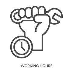 Worker Hours Icon Line Style. Design Vector Illustration