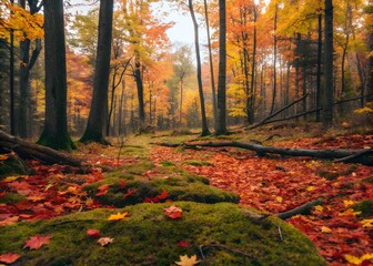Obraz premium autumn forest floor