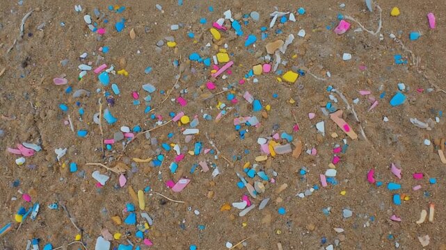 Microplastics on the beach.