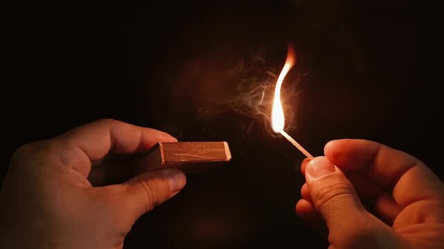 An exciting time-lapse video that captures the moment a match ignites, creating a bright flame on a dark background, highlighting the intricate details of ignition and burning of the fire.Gorenje