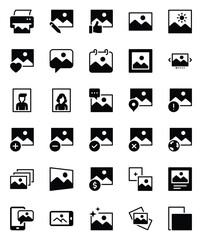 Glyph icons set for Photo gallery