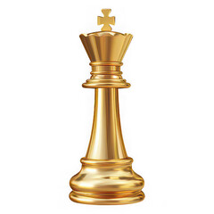 Shiny Golden Chess King Piece Isolated on Transparent Background graphic design