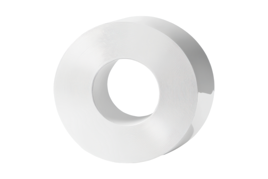 White geometric ring shape isolated on transparent background. Roll of paper toilet tiso isolated on white background.