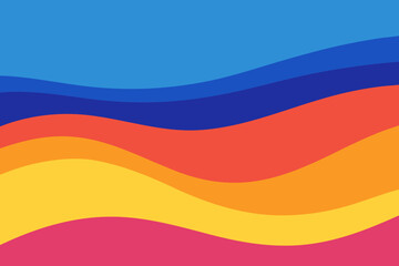 Naklejka premium Vibrant abstract wavy color bands background