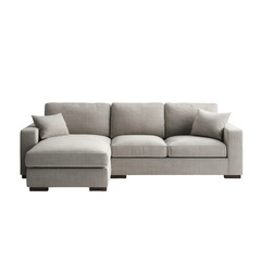 Fototapeta premium Light beige sectional sofa with chaise