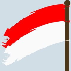 Fototapeta premium The Indonesian Red and White flag flies