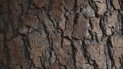 Close-up of textured tree bark in natural setting. AI image