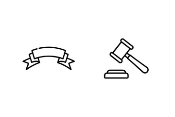 Obraz premium Gavel and ribbon icons legal justice