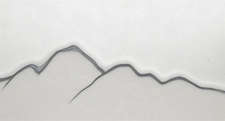 Minimalist Mountain Line Illustration with Soft White Textured Background and Abstract Landscape Silhouette in Monochrome Style