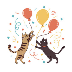 cat day  color ful vector icon on white back round