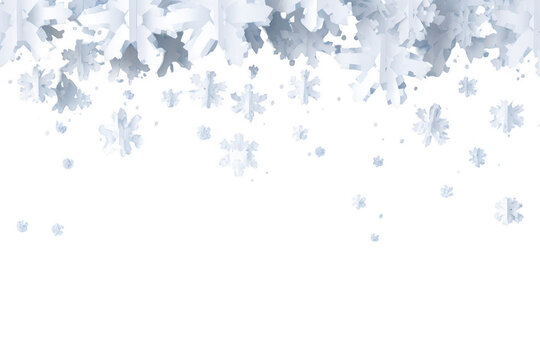 Falling snowflakes on black background