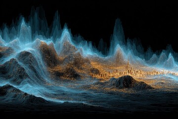 Abstrakte Visualisierung von Hochgeschwindigkeits-Internetwellen © Feryu