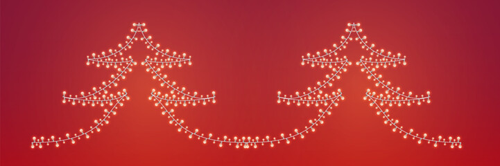 Festive garland in the shape of a Christmas tree.