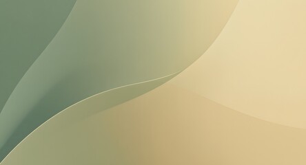 Abstract Fluid Curves with Olive Green and Beige Gradient Background in Minimalist Organic Style for Elegant Design Use