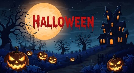 Halloween background with pumpkin