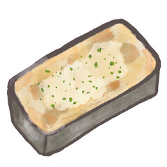 Watercolor Lasagna in Baking Dish