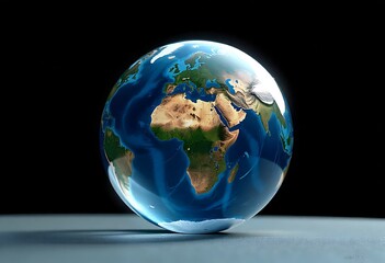 Generative AI The Earth's Spherical Form, a Visual Study of Global Topography and Oceanic Depths