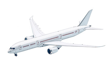 White passenger jet in flight