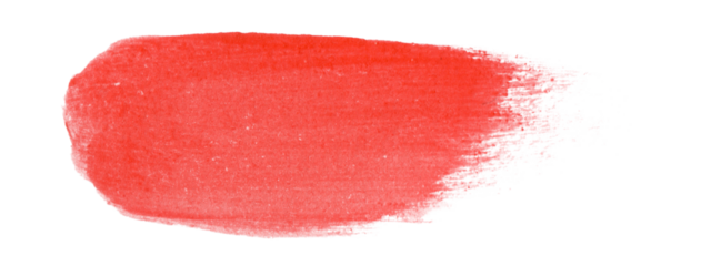 Wide red brushstroke with solid center and feathered edges. Excellent for textured banners or bold graphic spots. The brushstroke has a painterly feel, displaying visible brush textures