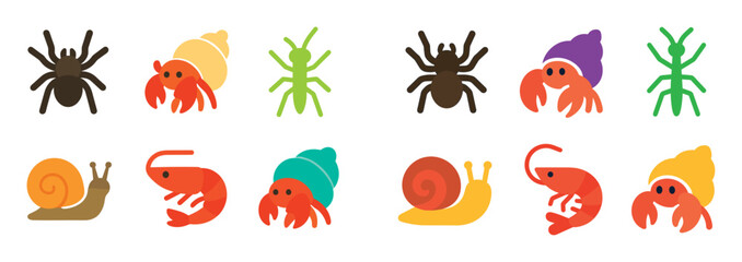 Fototapeta premium Colorful Pet Icons