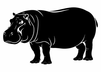 Obraz premium Powerful Hippo Silhouette