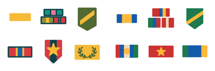Colorful Military Ribbon Icons