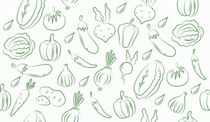 Cute mix vegetables pattern background vector design