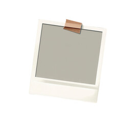 Empty instant photo, taped