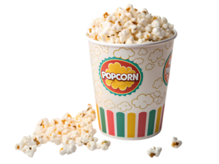 Buttery Popcorn in a Striped Cup