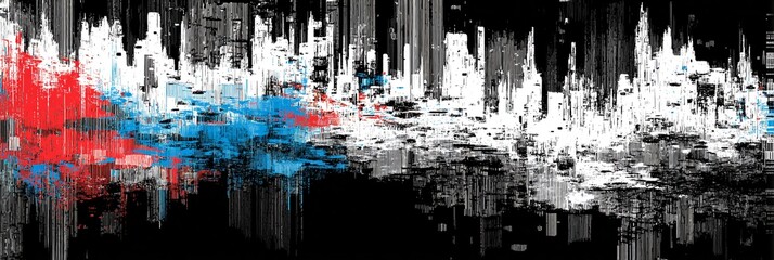 Abstrakte digitale Klangwelle mit Glitch-Effekt