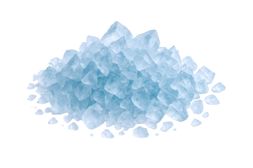 Pile of Crystalline Blue Rock Salt Fragments with Sharp Edges and Translucent Facets
