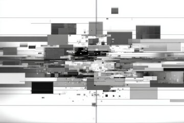 Modern Digital Background Featuring Static Signal Interference with Geometric Shapes and Tech Themes