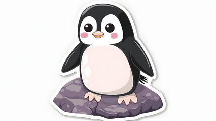 Obraz premium chibi African penguin pink cheeks short wings