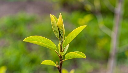 Obraz premium Fresh spring leaves unfurling