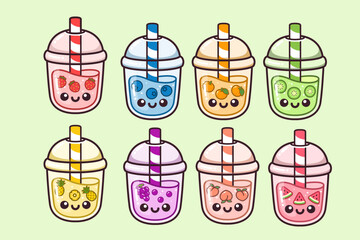 Cute Kawaii Adorable Fruits Boba