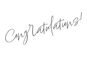 Congratulations! - Congratulations! word, text or lettering. Vector script and handwritten typography. Congratulations! word for note, sign, card, banner. Isolated.
