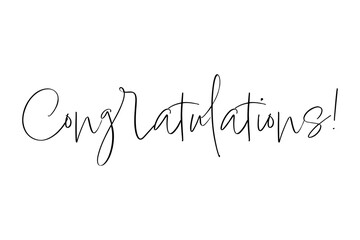 Congratulations! - Congratulations! word, text or lettering. Vector script and handwritten typography. Congratulations! word for note, sign, card, banner. Isolated.
