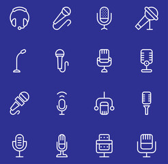 Blue abstract icons collection, Illustration, Line icons