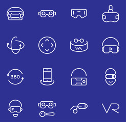 Blue abstract icons collection, Illustration, Line icons