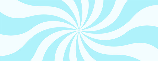 Ice cream blue swirl background vector illustration. Sweet radial stripe sugar wallpaper.