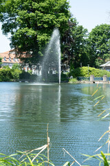 Fototapeta premium see springbrunnen fontäne natur