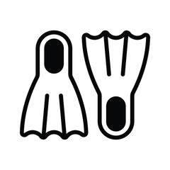 A premium glyph icon of diving flippers pair