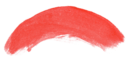 Arched red brushstroke with soft edges and paint variation. Great for decorative borders or watercolor-style elements. The color transitions subtly from darker to lighter shades.