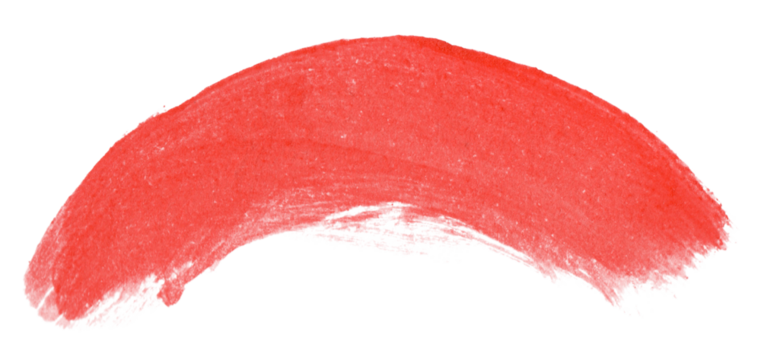 Arched red brushstroke with soft edges and paint variation. Great for decorative borders or watercolor-style elements. The color transitions subtly from darker to lighter shades.