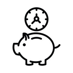 Save Time Vector outline icon. Eps 10 file